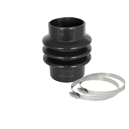 Afe 3 Inch x 3-1/8 Inch Inside Diameter, 4.75 Inch L, With Triple Hump, Black, Silicone, With 2 Worm Ge 59-00074